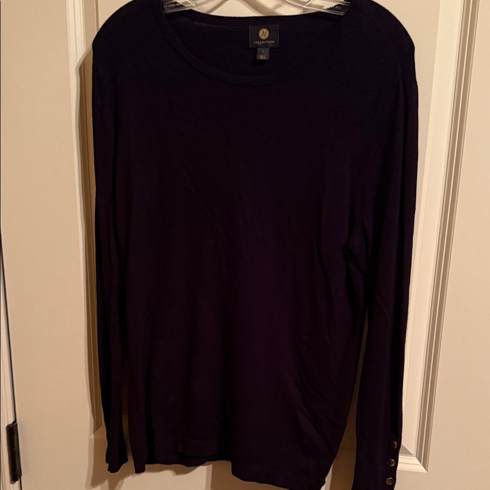 JM Collection Black Knit Top